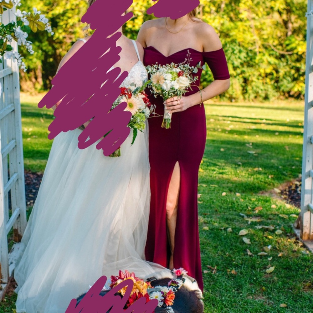 Lulu's Strapless Burgundy Dress